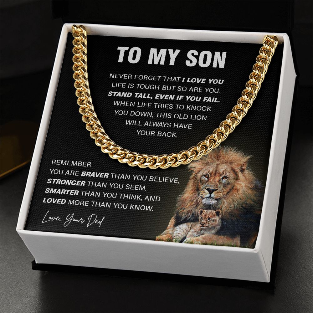 640 To My Son Necklace Lion, Gift for Son,To My Son From Dad, Birthday Gift For Son