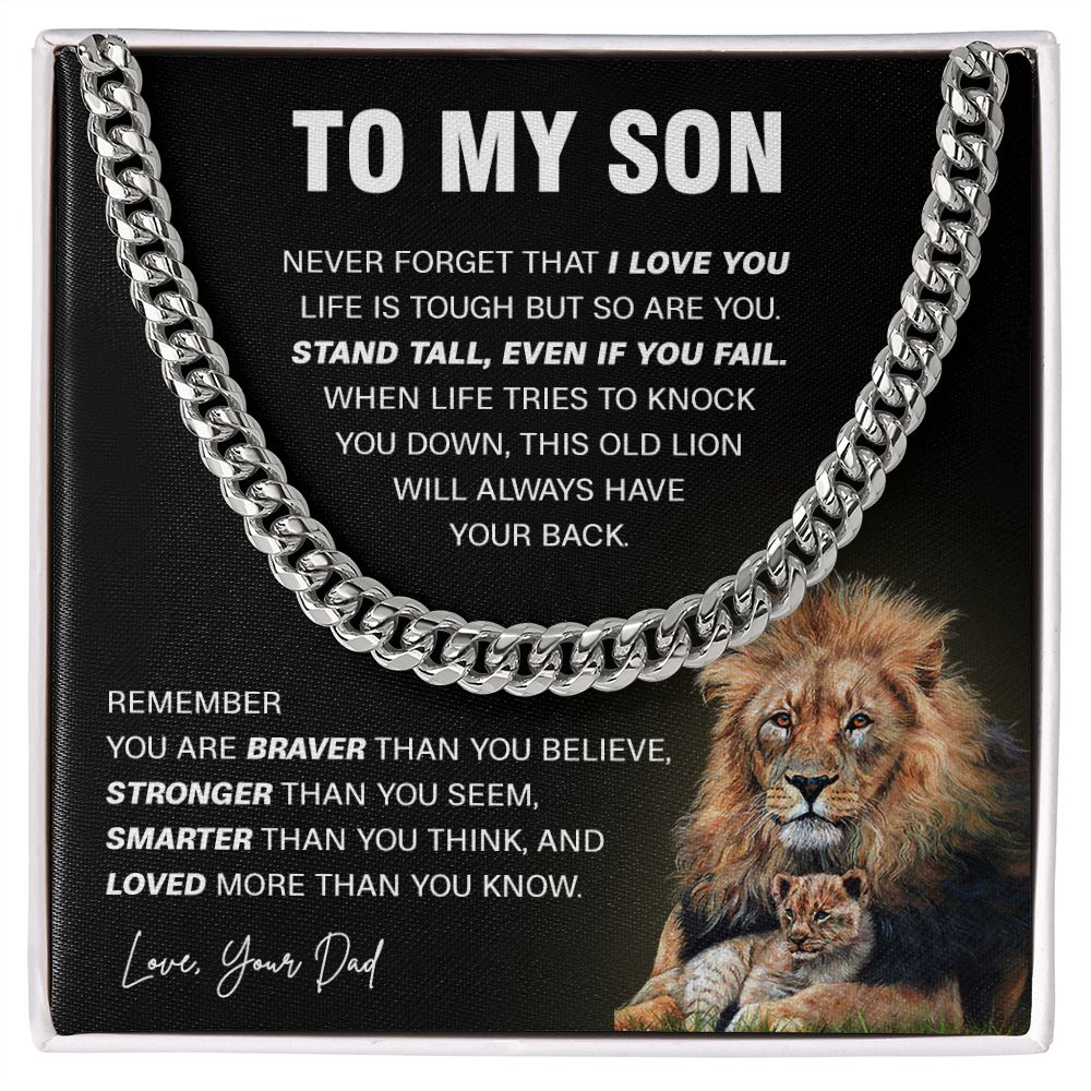 640 To My Son Necklace Lion, Gift for Son,To My Son From Dad, Birthday Gift For Son