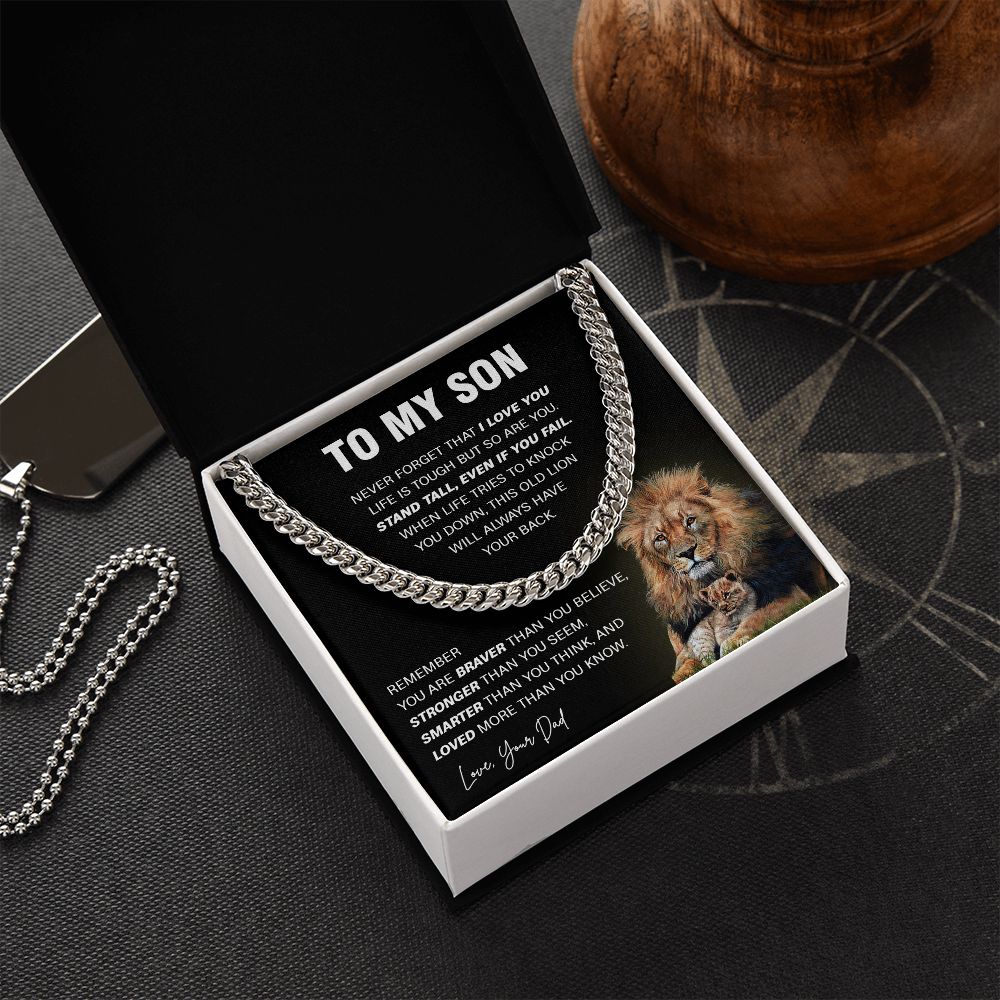 640 To My Son Necklace Lion, Gift for Son,To My Son From Dad, Birthday Gift For Son
