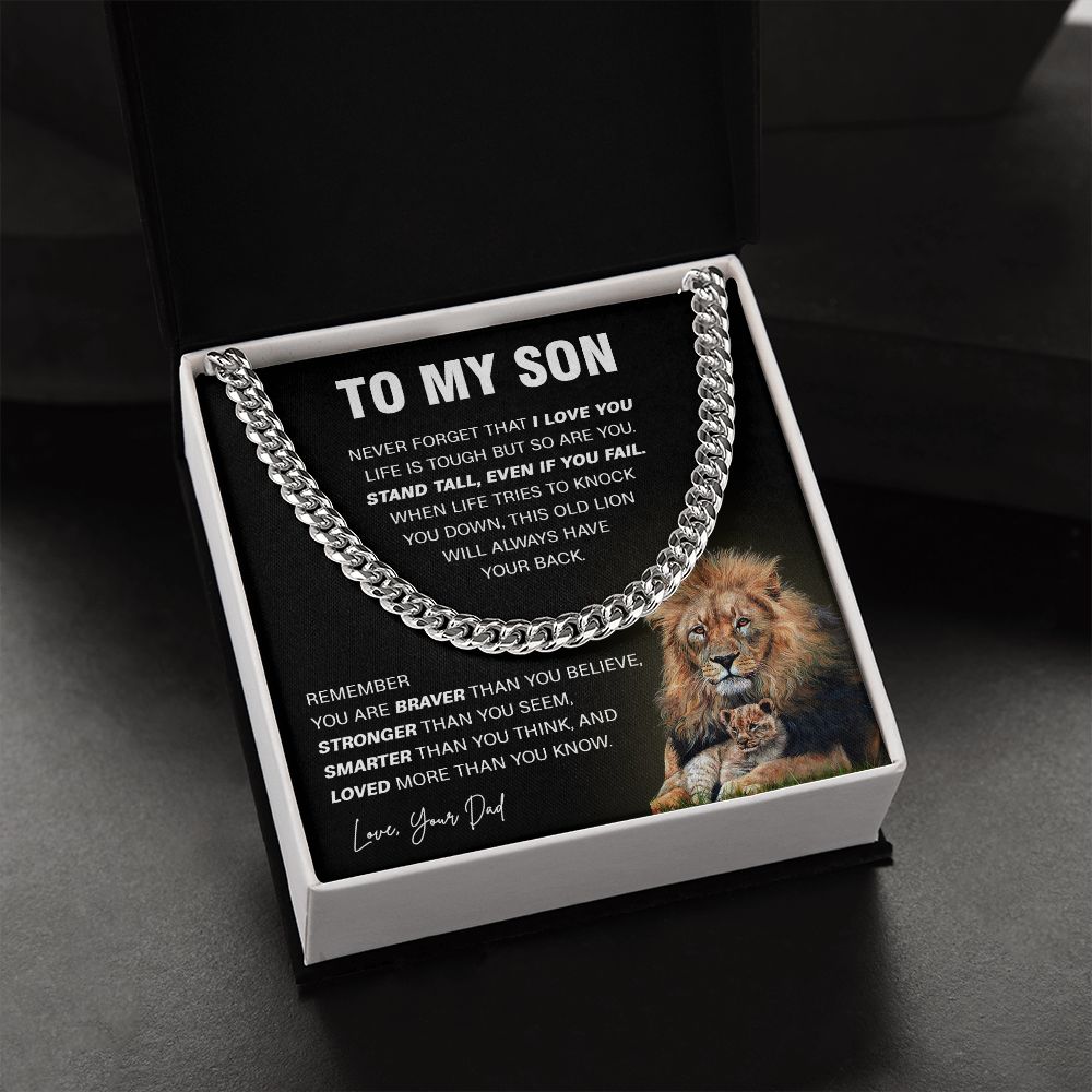 640 To My Son Necklace Lion, Gift for Son,To My Son From Dad, Birthday Gift For Son