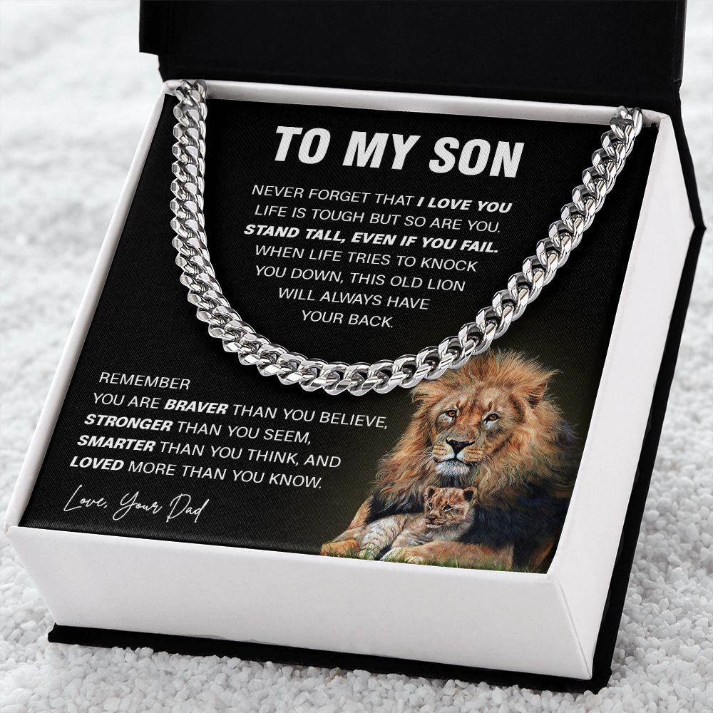 640 To My Son Necklace Lion, Gift for Son,To My Son From Dad, Birthday Gift For Son