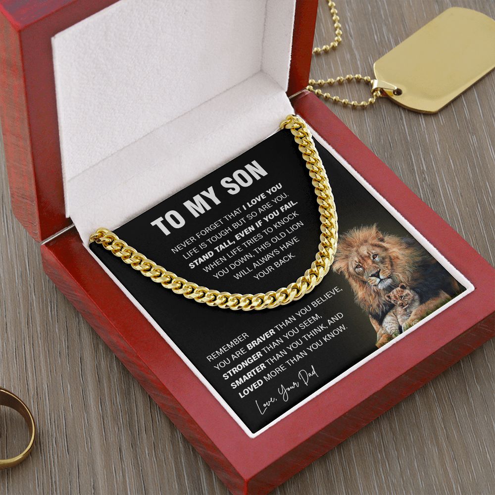 640 To My Son Necklace Lion, Gift for Son,To My Son From Dad, Birthday Gift For Son