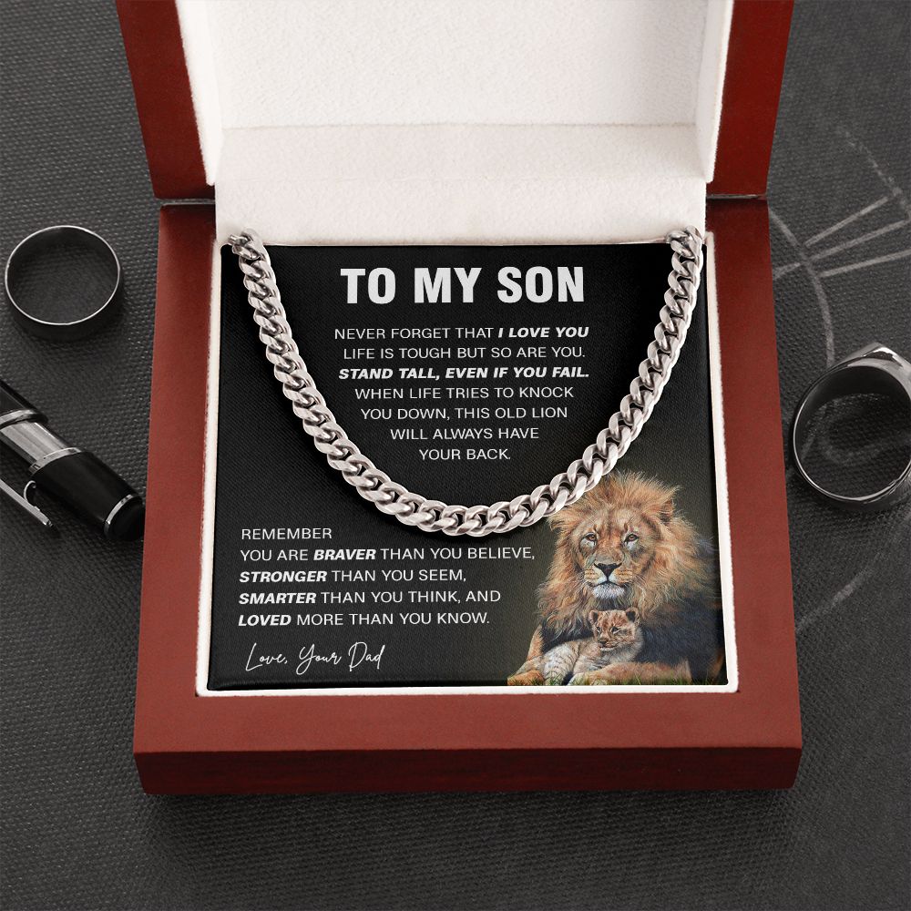 640 To My Son Necklace Lion, Gift for Son,To My Son From Dad, Birthday Gift For Son