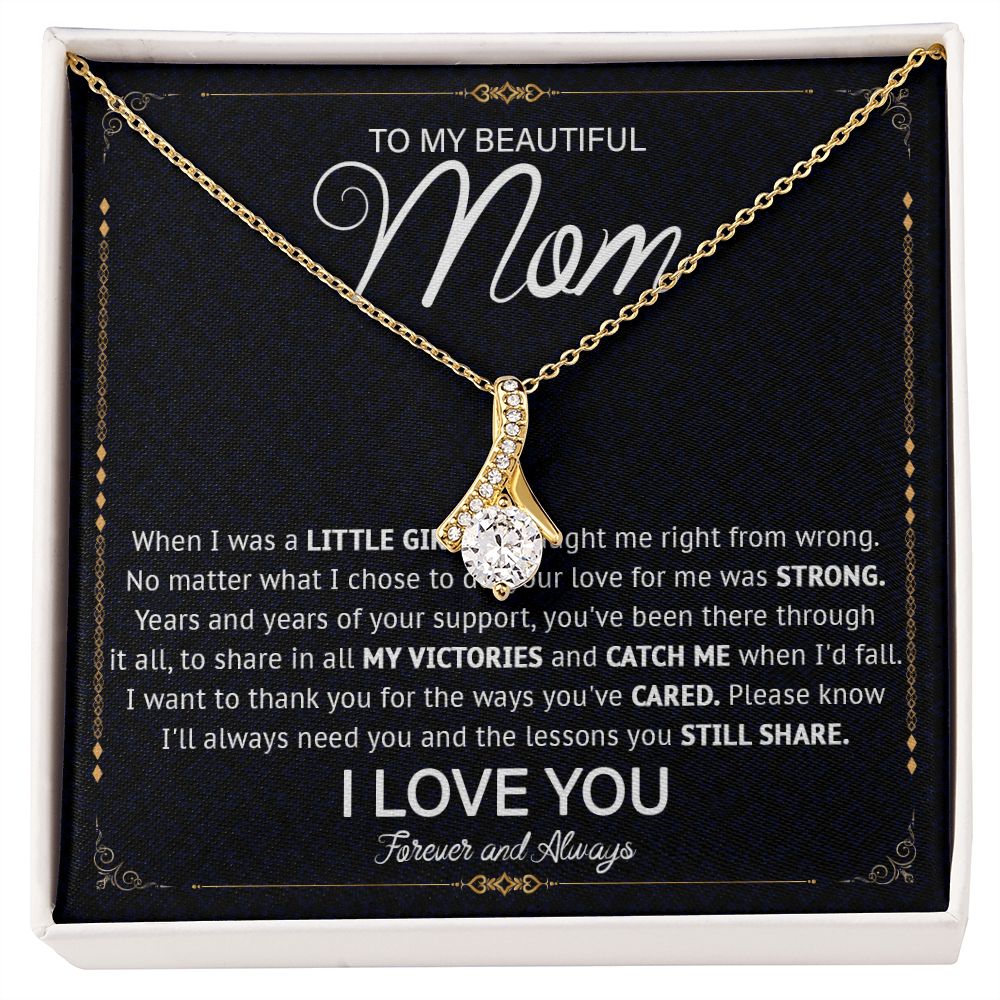 526B Love Knot Necklace To Mom From Daughter Son, Birthday Jewelry To Mom, Mommy