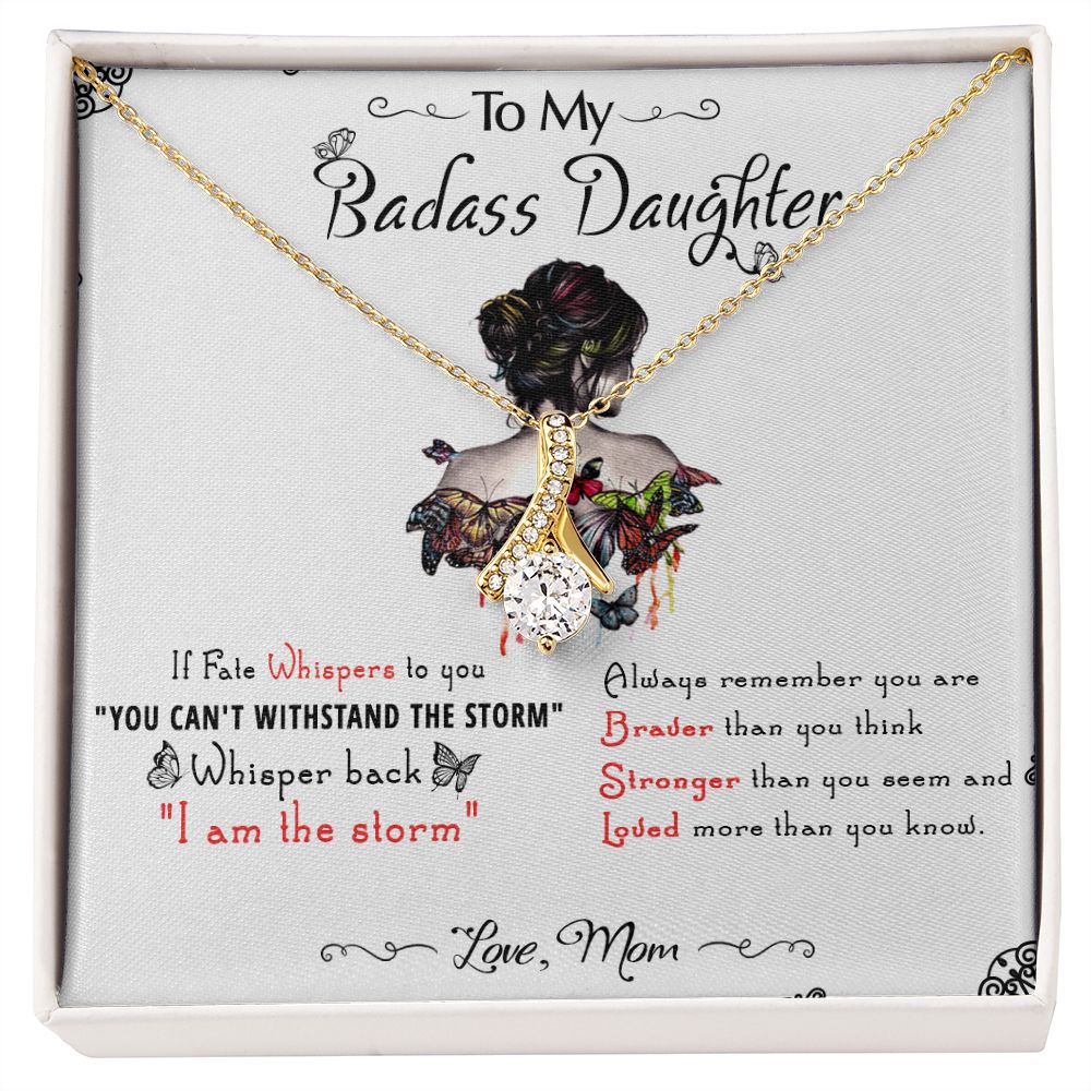53B To My Badass Daughter, Badass Daughter Necklace From Mom, Birthday Gift
