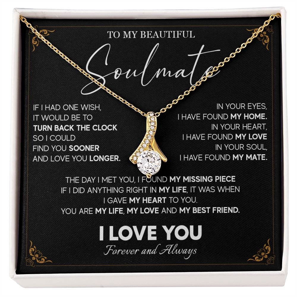 512B To My Beautiful Soulmate Necklace, Gift for Girlfriend, Wife, Anniversary Gift