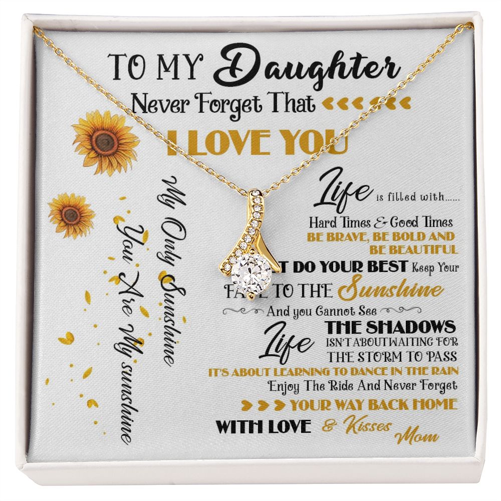 427B To My Daughter Necklace, Never Forget That I Love You, Gift Birthday, Holiday