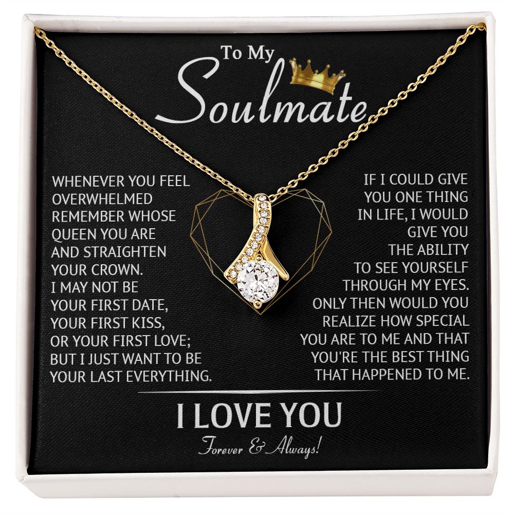 587B To My Soulmate Necklace, Love Gifts For Wife Girlfriend, Birthday Gift for Her