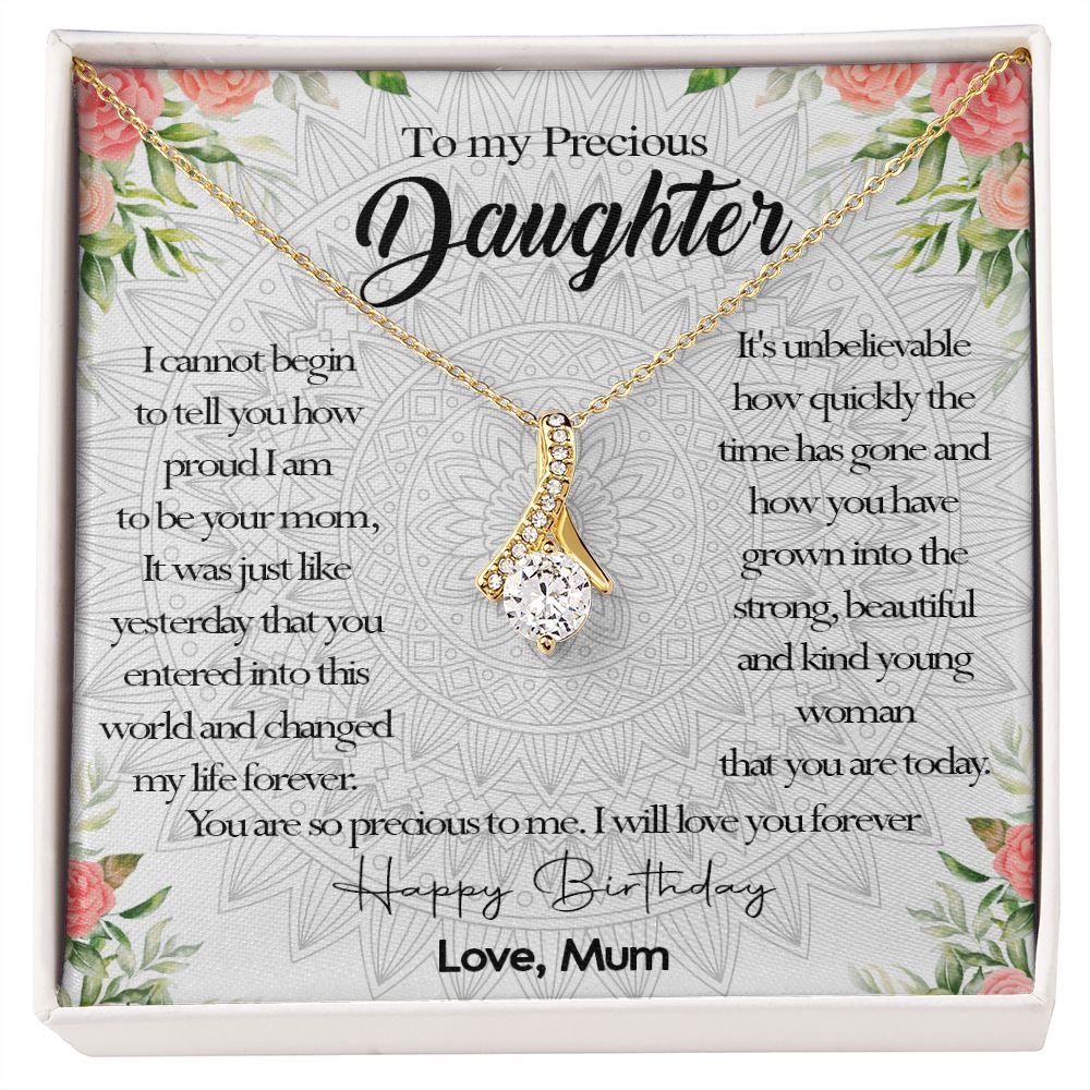 395B To My Daughter Precious Necklace, Birthday Gift Necklace From Mum, Necklace Gift