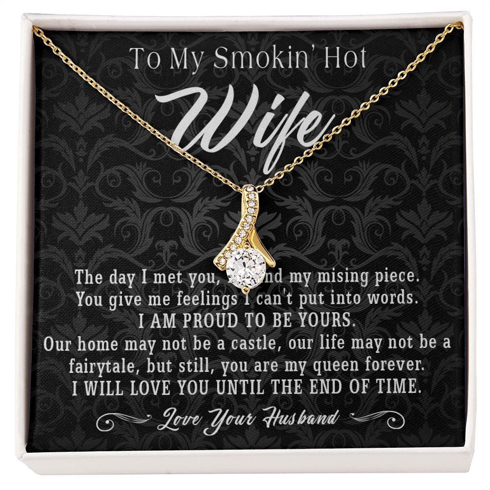 95B To My Smokin Hot Wife Necklace, Anniversary Birthday Gift for Wife From Husband