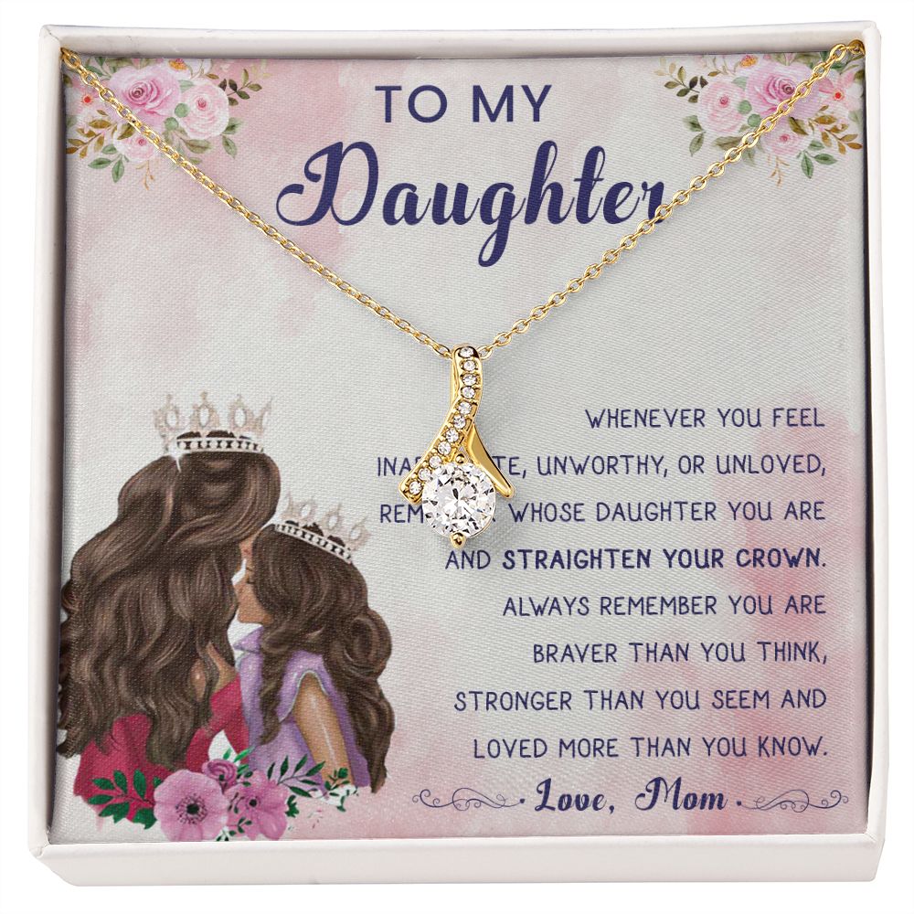 56B To My Daughter Necklace, Gift For Daughter From Mom, Daughter Mother Necklace