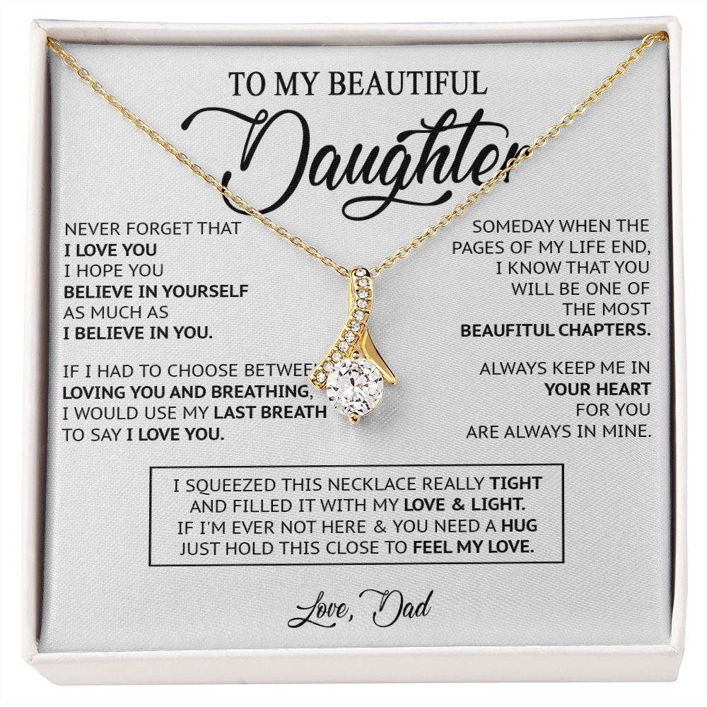 479B To My Daughter Necklace, Birthday Gift For Daughter From Dad, Xmas Gifts for Her