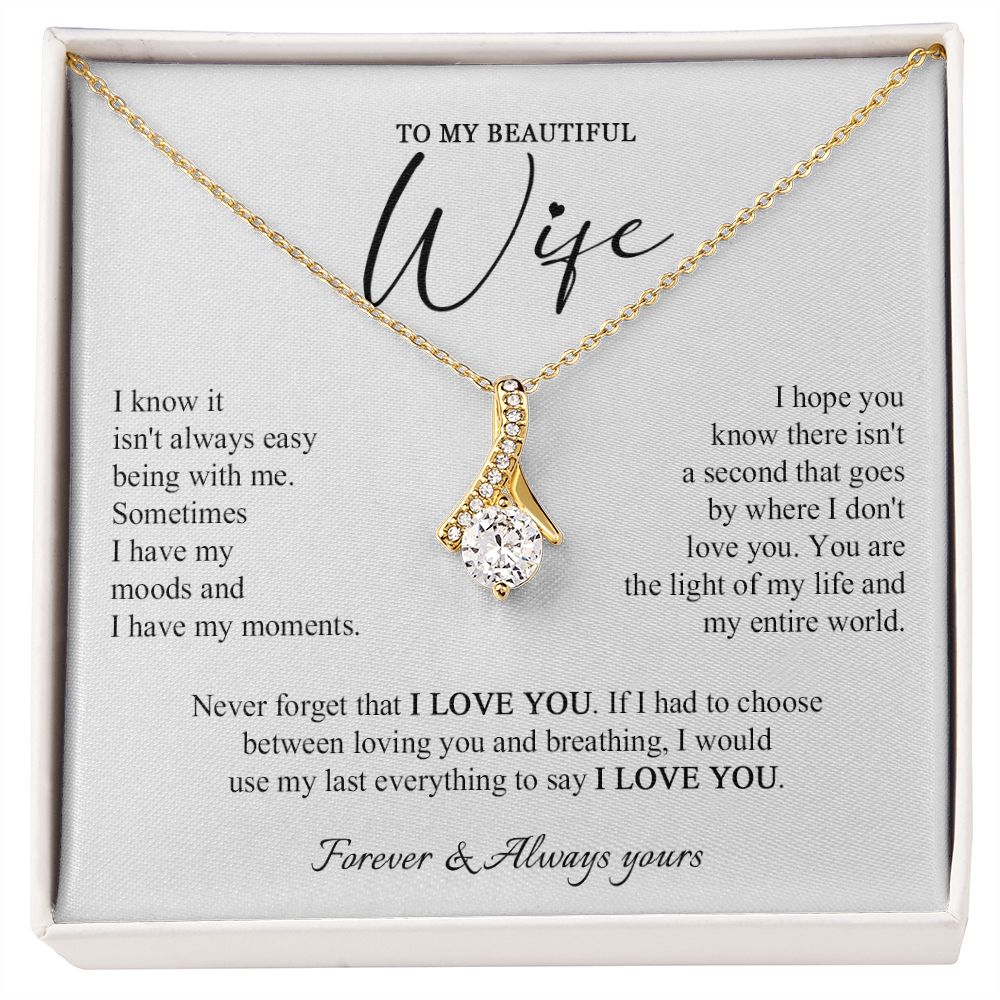 558B Beautiful Wife Necklace, Gift for Wife Necklace from Husband, Wife Birthday Gift