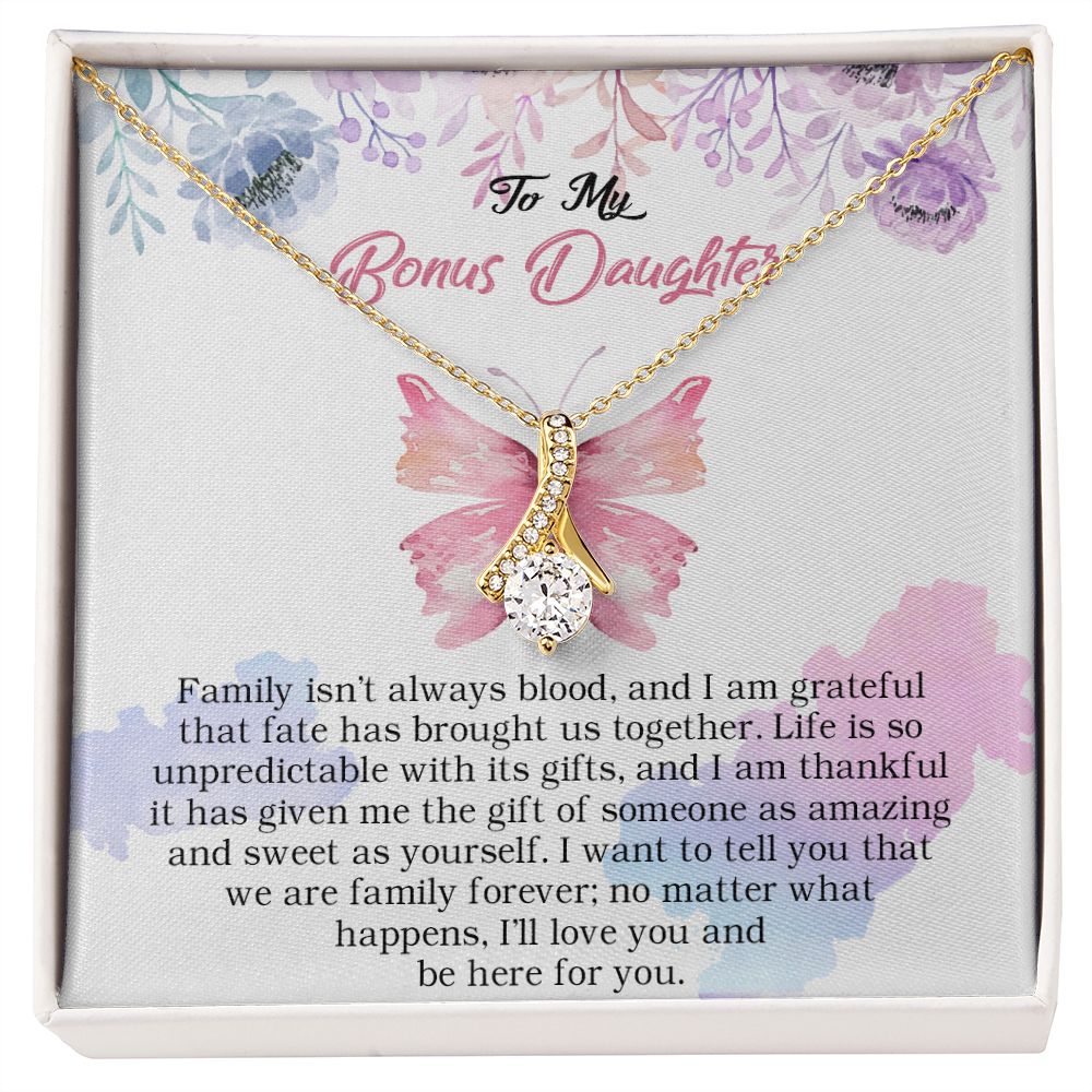 103B To My Bonus Daughter, Bonus Daughter Necklace, Birthday Gift For Stepdaughter