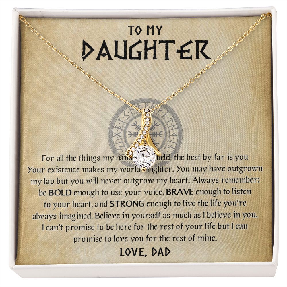 567B To My Daughter Necklace, Viking Daughter Gift from Dad, Birthday Gifts Jewelry