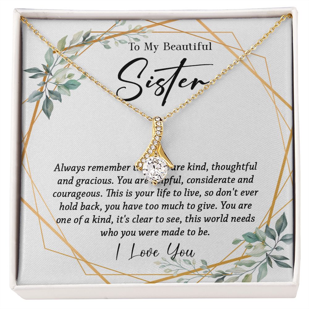 625B To My Sister Necklace, Little Sister Jewelry Gift, Birthday Gift,Necklace Sister