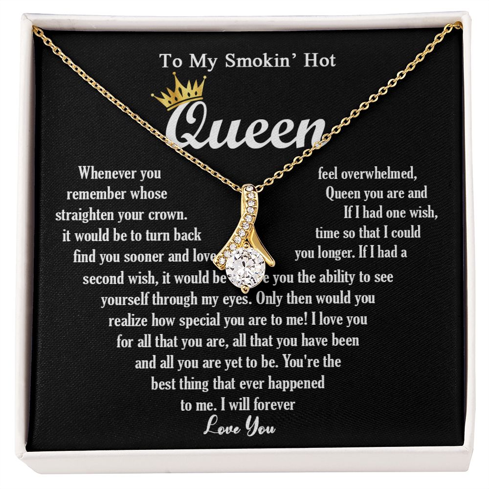 444B To My Smokin Hot Queen Crown Necklace Gift For Wife Soulmate Valentines Day Gift