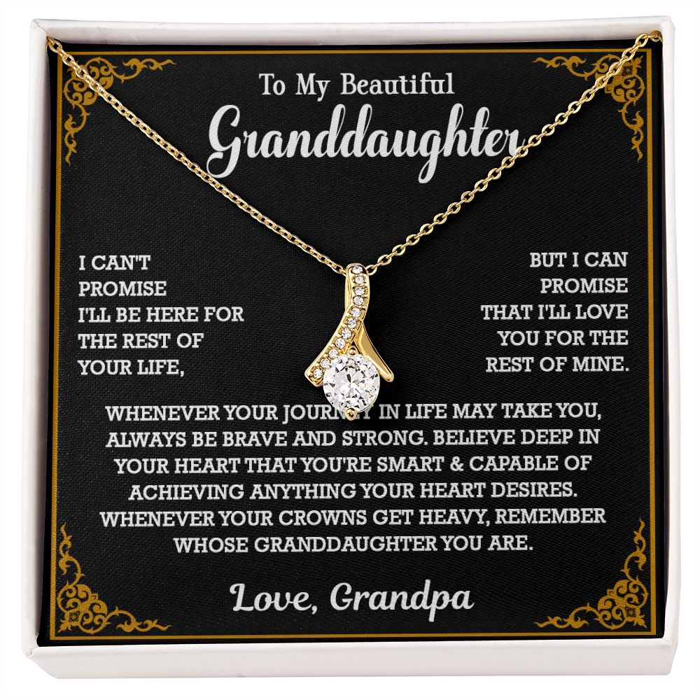 614B To My Granddaughter Necklace, Xmas Birthday Gift For Granddaughter From Grandpa