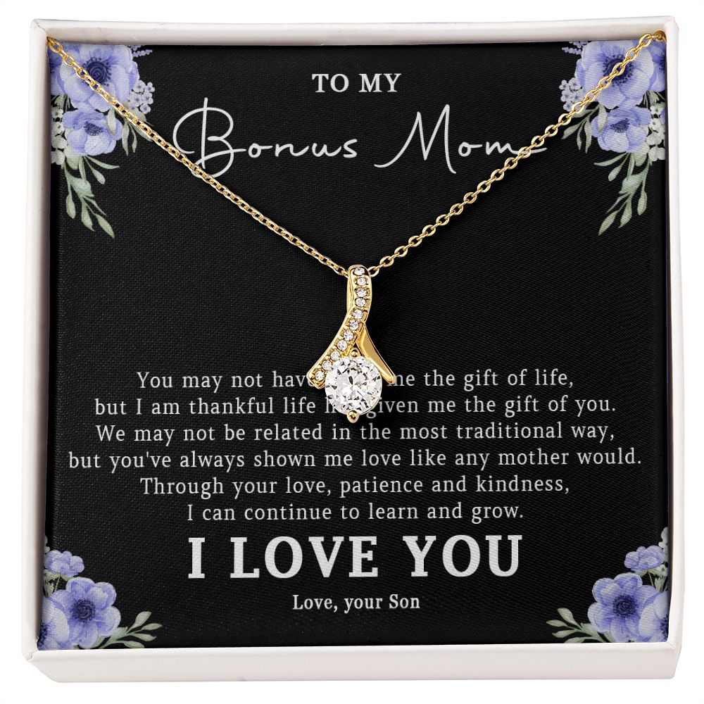 523B Step Mom Gift, Bonus Mom Necklace, Stepmom Necklace, Mom Birthday Gift from Son