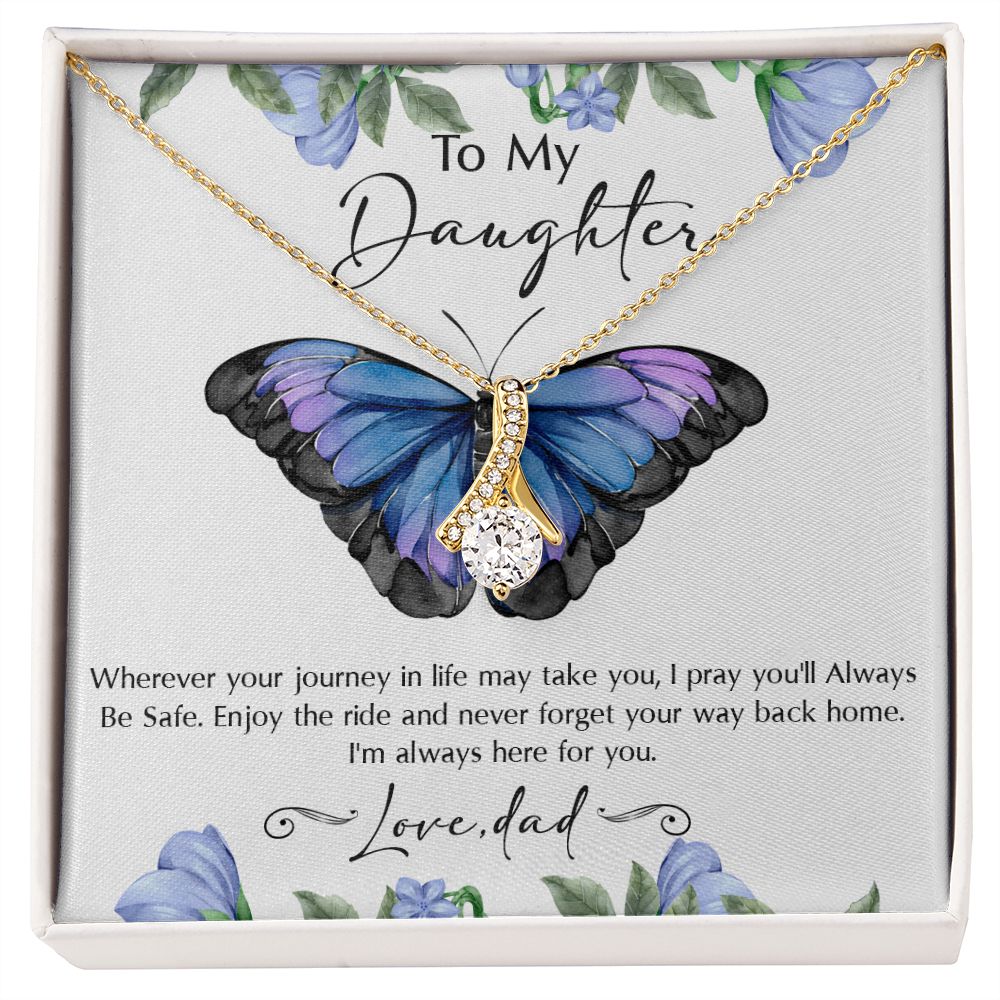 99B To My Daughter Necklace, Gift For Daughter From Dad, Necklace Gift Birthday