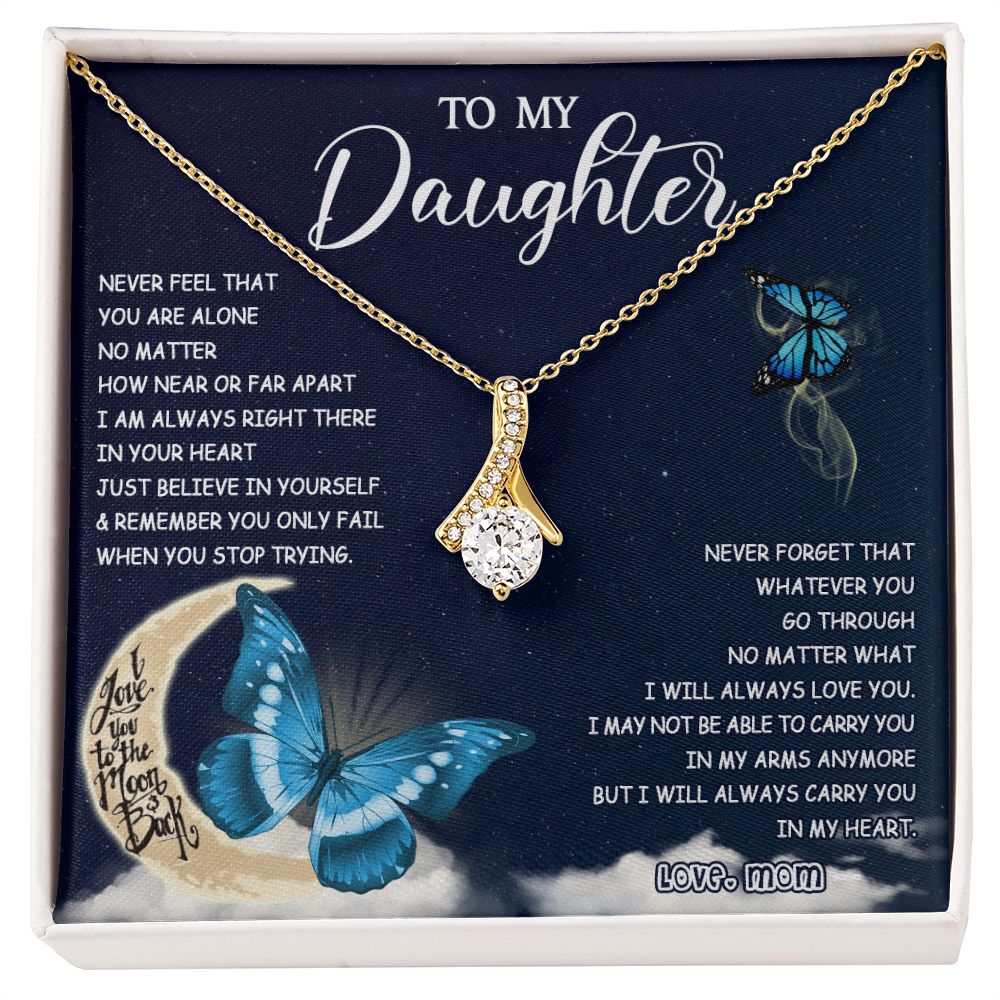 476B To My Daughter Necklace Mother to Daughter Birthday Graduation Gift from Mom