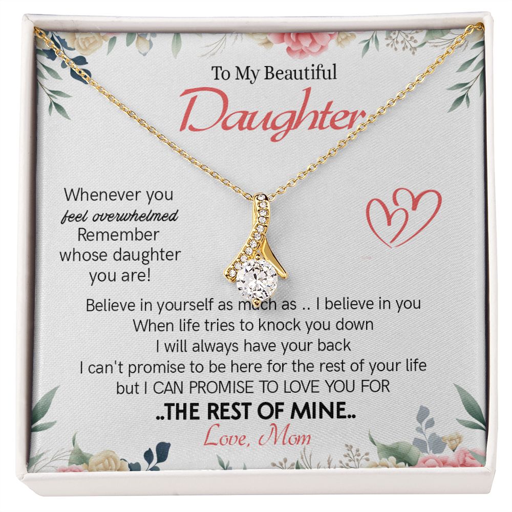 426B To My Beautiful Daughter Necklace From Mom On Graduation, Birthday, Holiday