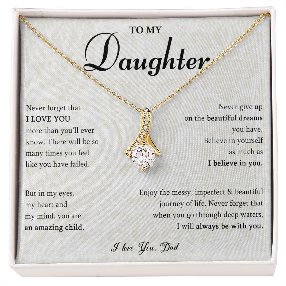 528B Gift for Daughter from Dad, To My Daughter Necklace, Daughter Birthday Gift