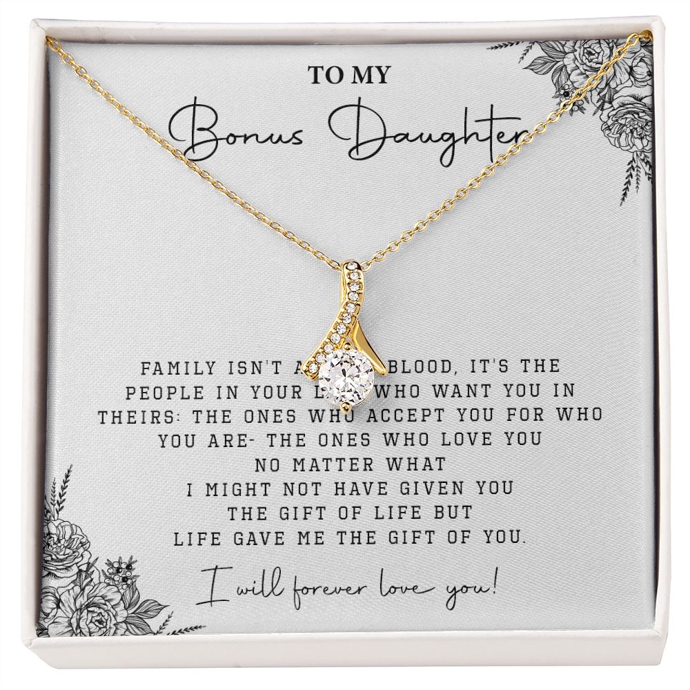 534B Step Daughter Gift, Bonus Daughter Necklace, Blended Family Stepdaughter Gift