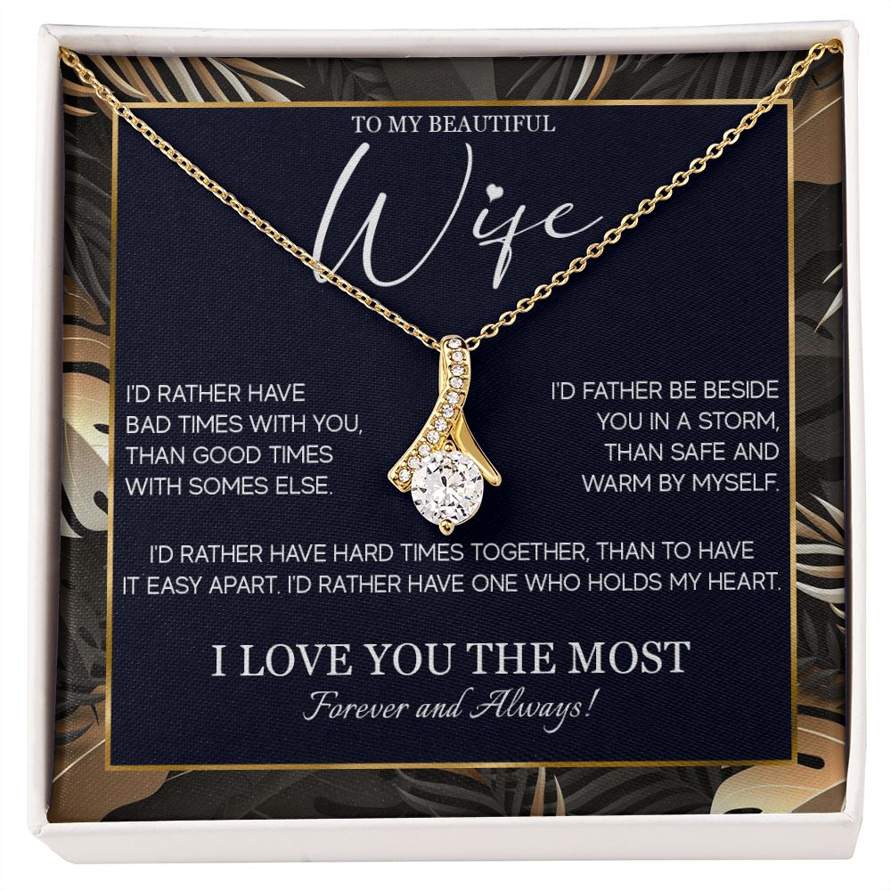 554B Gifts For Wife Romantic, Wife Birthday Gifts, To My Wife Necklace From Husband