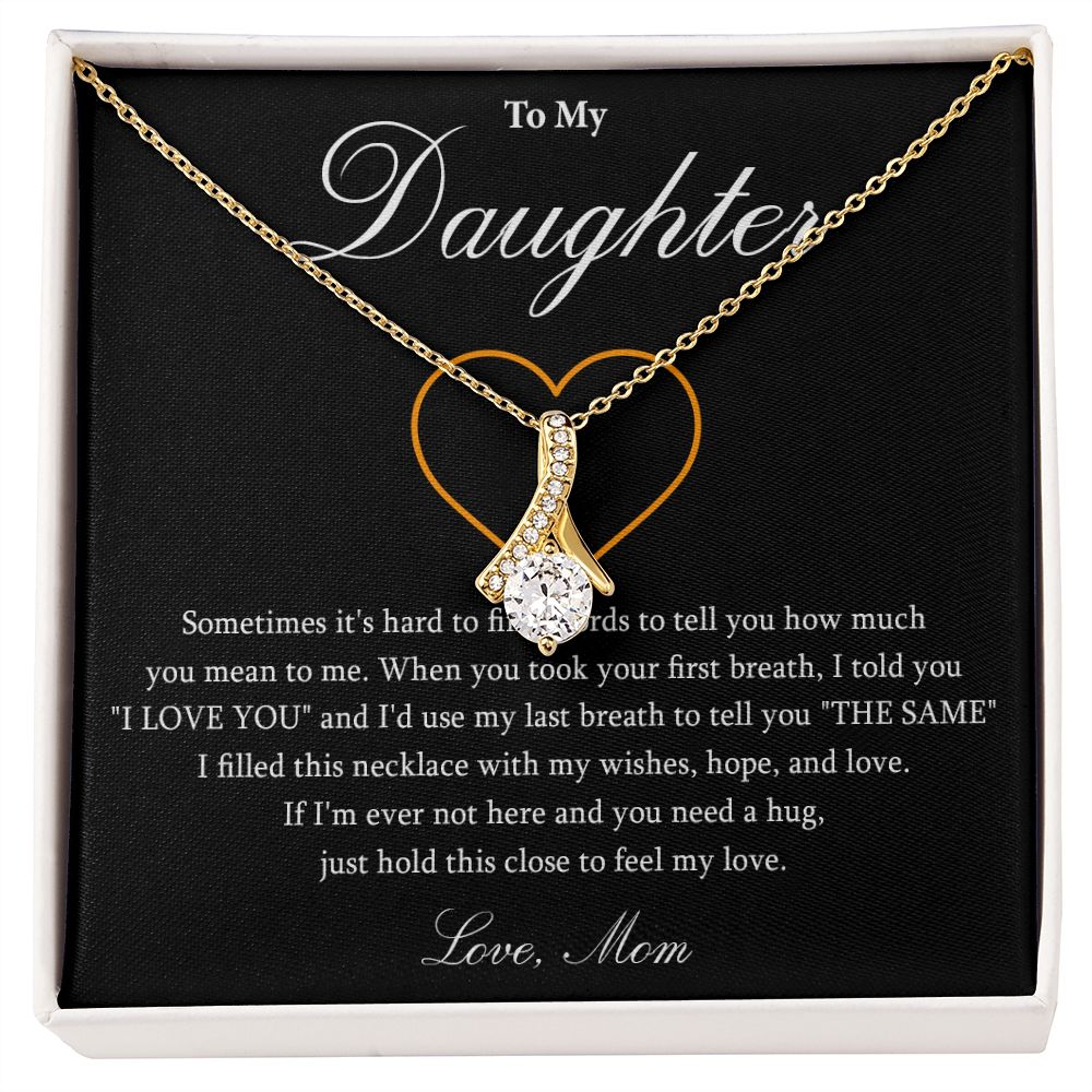 570B To My Daughter Necklace, Gift For Daughter From Mom, Daughter Mother Necklace