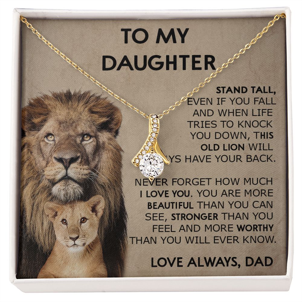 390B Lion To My Daughter Necklace, Xmas Gift For Daughter From Dad, Gift Necklace