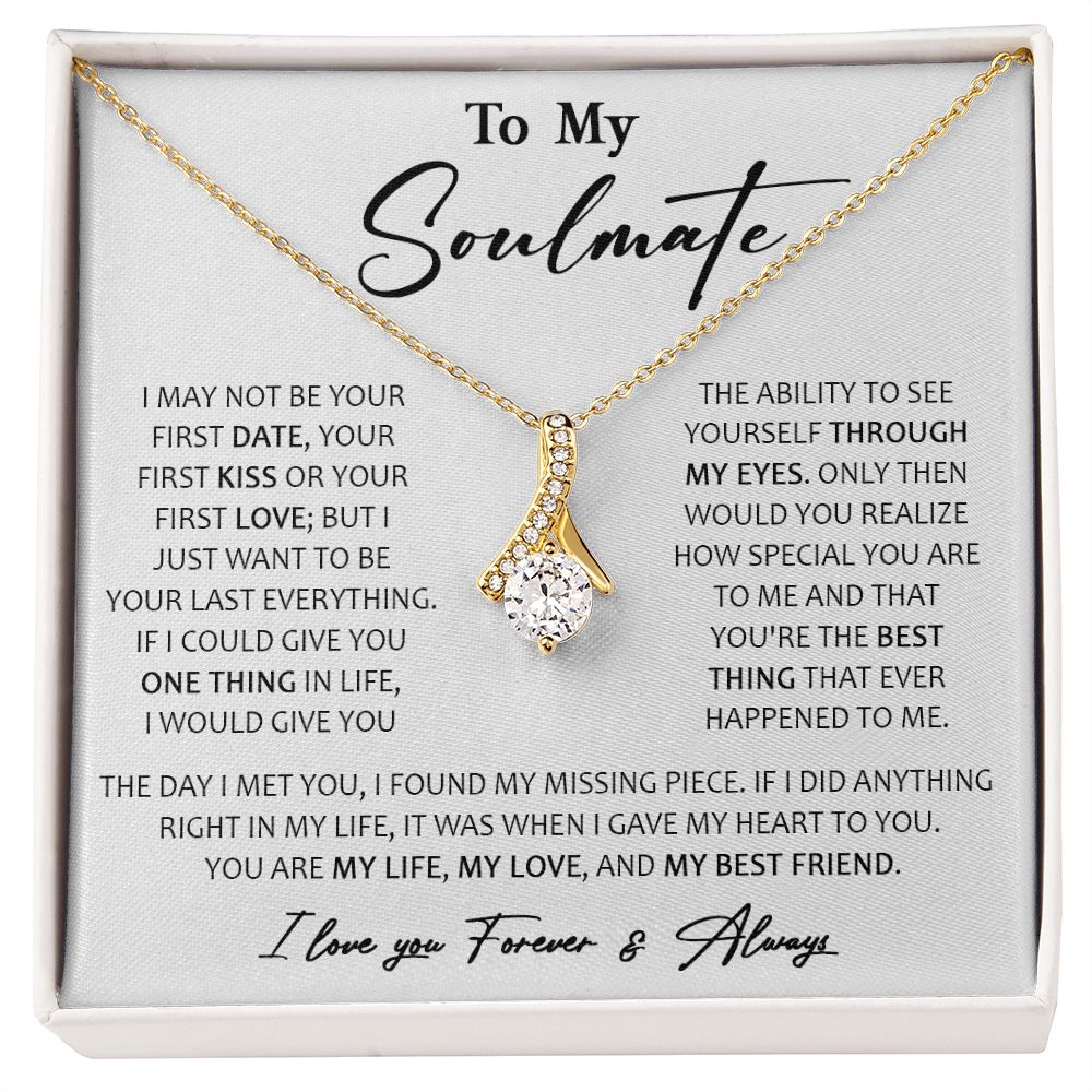 457B To My Soulmate Necklace, Birthday, Xmas Gift For Wife, Girlfriend From Husband