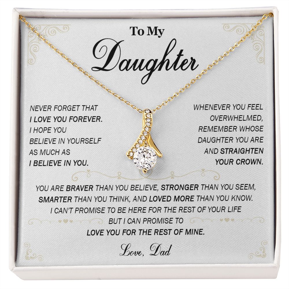 589B To My Daughter Necklace, Daughter Father Necklace, Daughter Gift From Dad, Mom