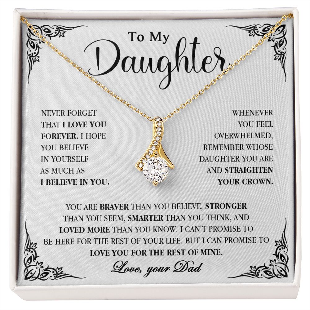 604B To My Daughter Necklace, Necklace Gift for Daughter from Dad,Birthday, Xmas Gift