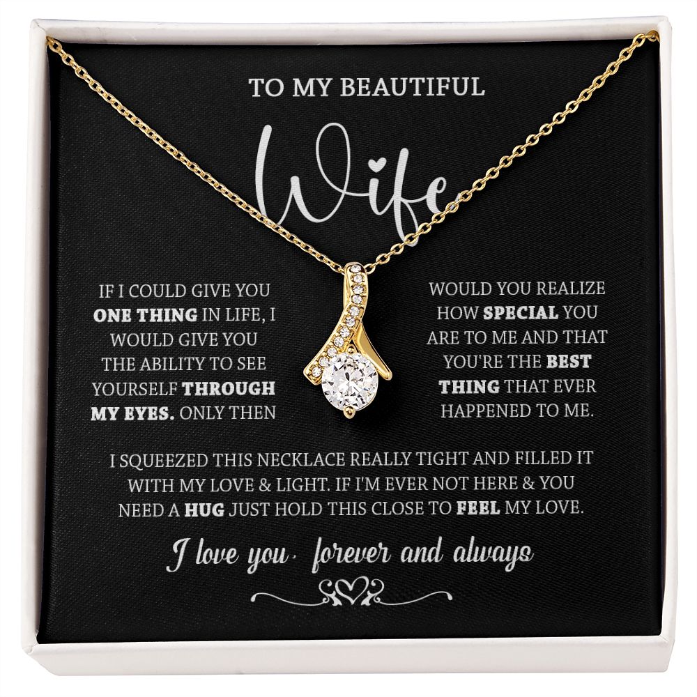 437B To My Wife Necklace, Necklace Gifts For Wife From Husband, Birthday Xmas Gift