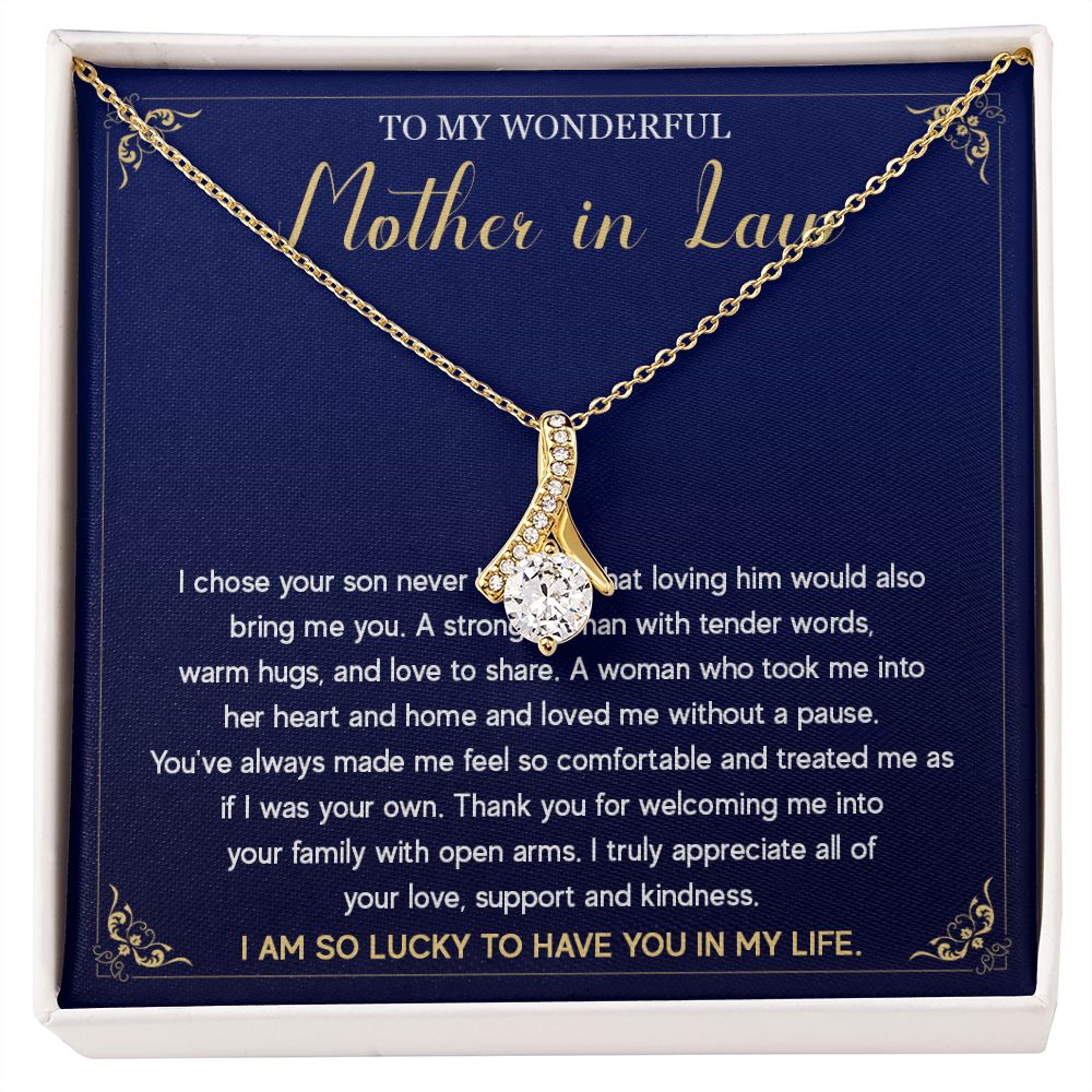 524B To My Mother in Law Necklace from Daughter, Gift to Mother-in-Law Necklace Love