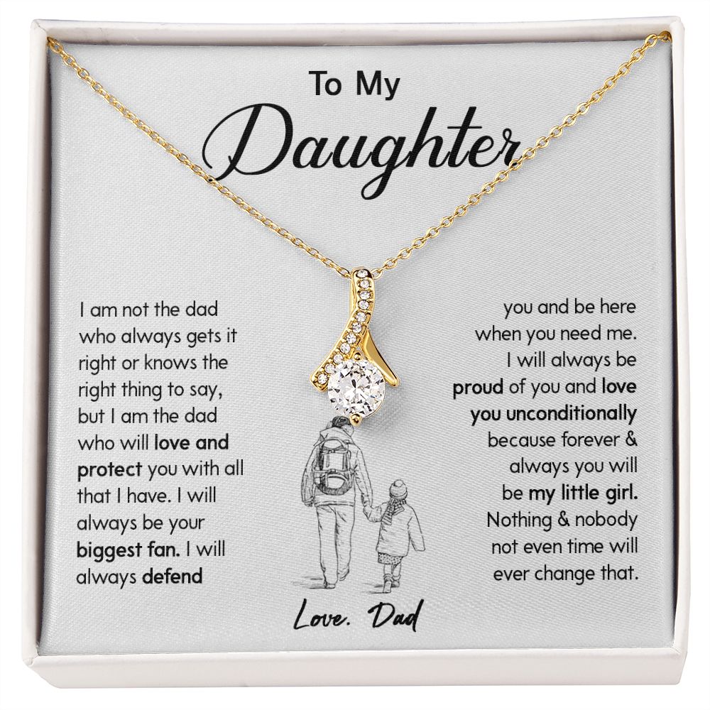 450B To My Daughter Necklace Gift from Dad, Birthday Graduation Christmas Gift