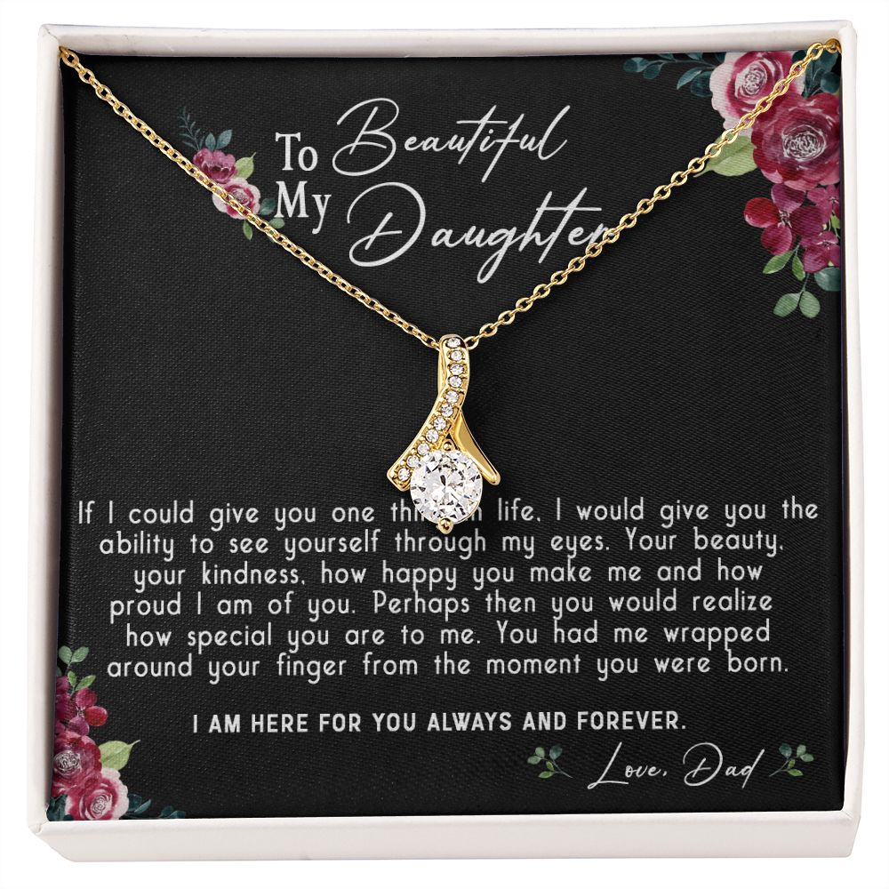 119B Daughter Necklace, To My Beautiful Daughter Necklace Gift From Dad, Xmas Gift