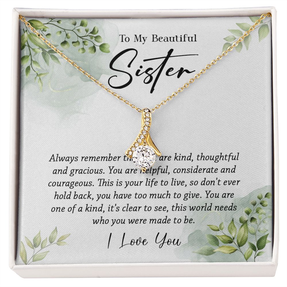 624B To My Sister Necklace,Christmas Birthday Gift For Sister From Brother/Sister