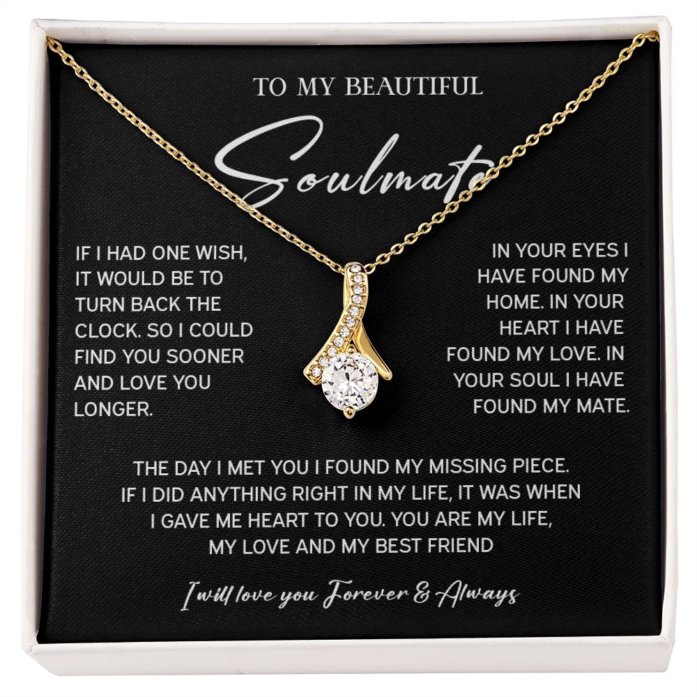442C To My Soulmate Necklace, Xmas Birthday Gift For Wife Girlfriend From Husband
