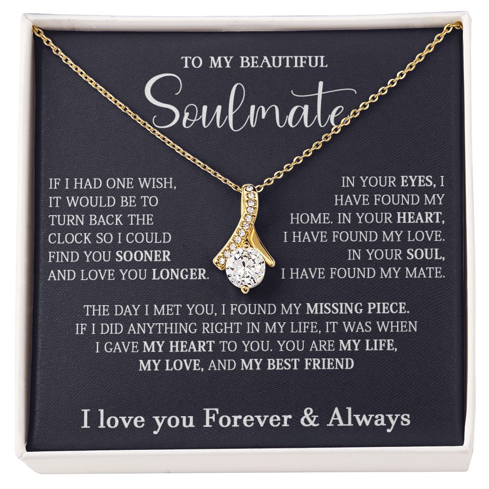 467B To My Soulmate Necklace, Holiday Gift For Wife Girlfriend From Husband,Xmas Gift