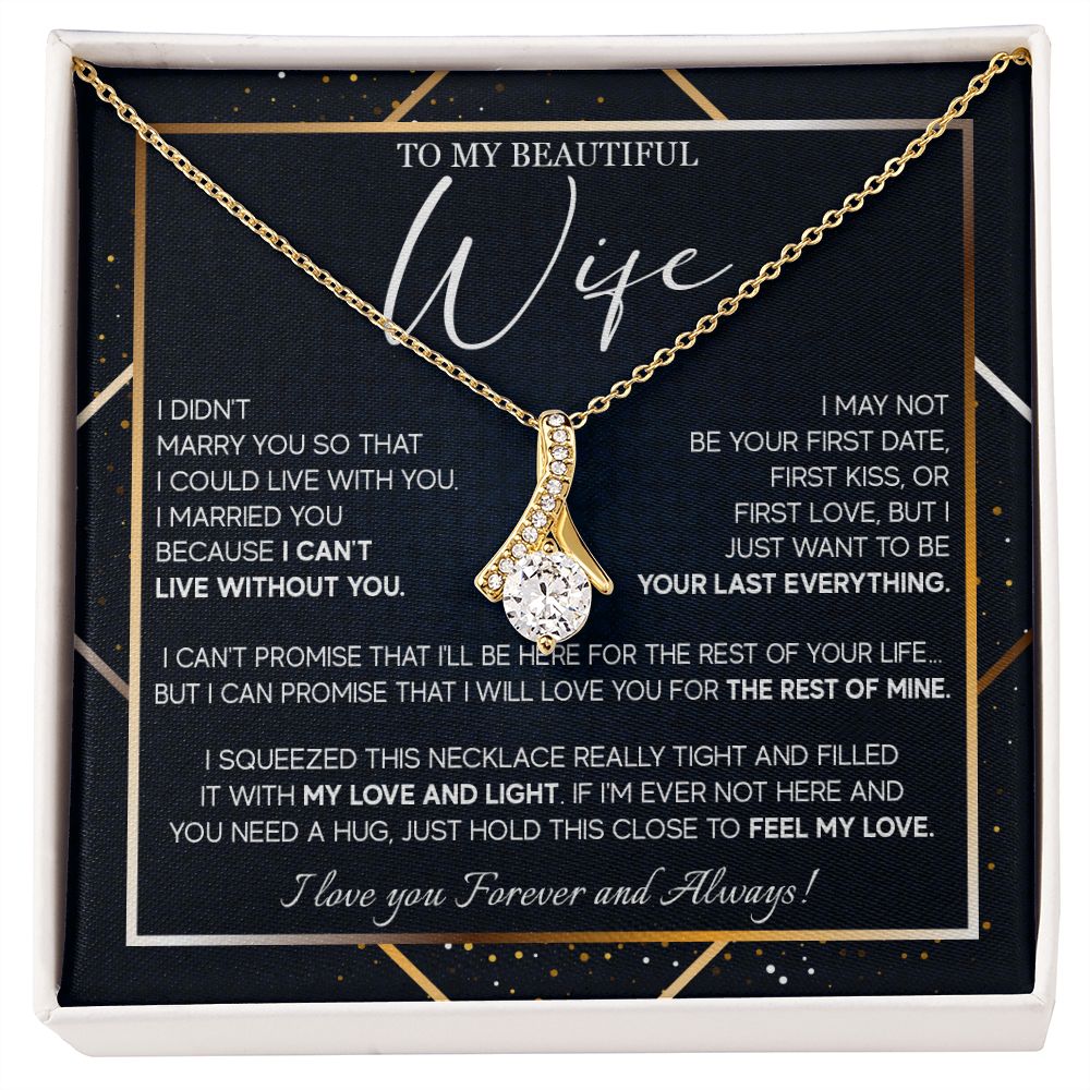 491B To My Beautiful Wife Necklace From Husband, Jewelry For Women, Birthday Gifts