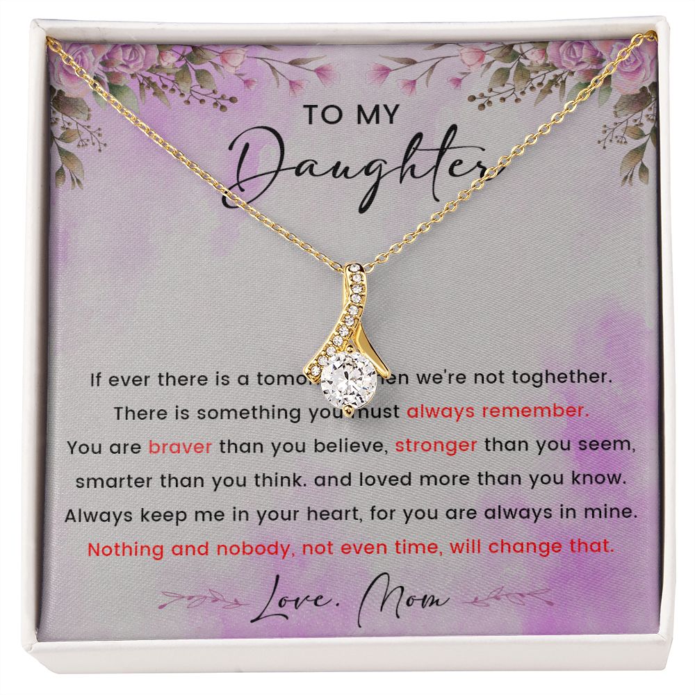 58D To My Daughter Necklace, Love Knot Necklace, Daughter Necklace From Mom