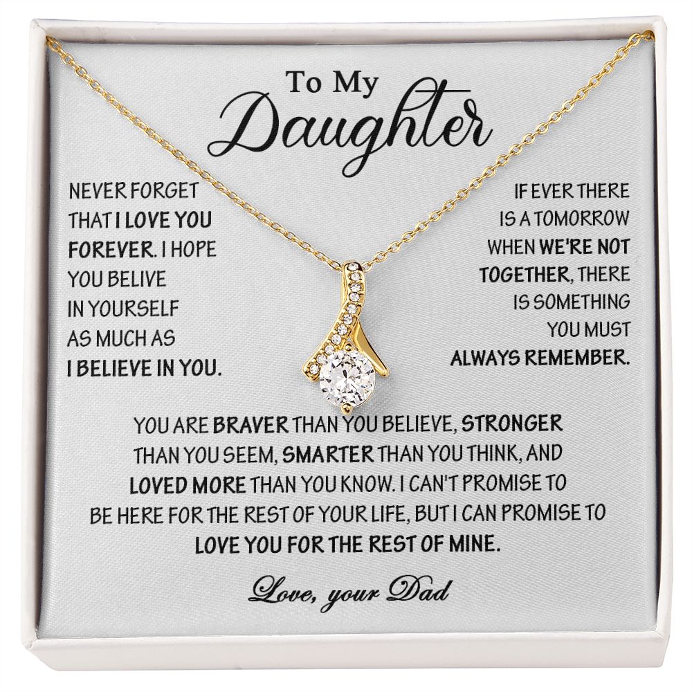 432B To My Daughter Necklace, Daughter Father Necklace, Gift Birthday, Xmas From Dad