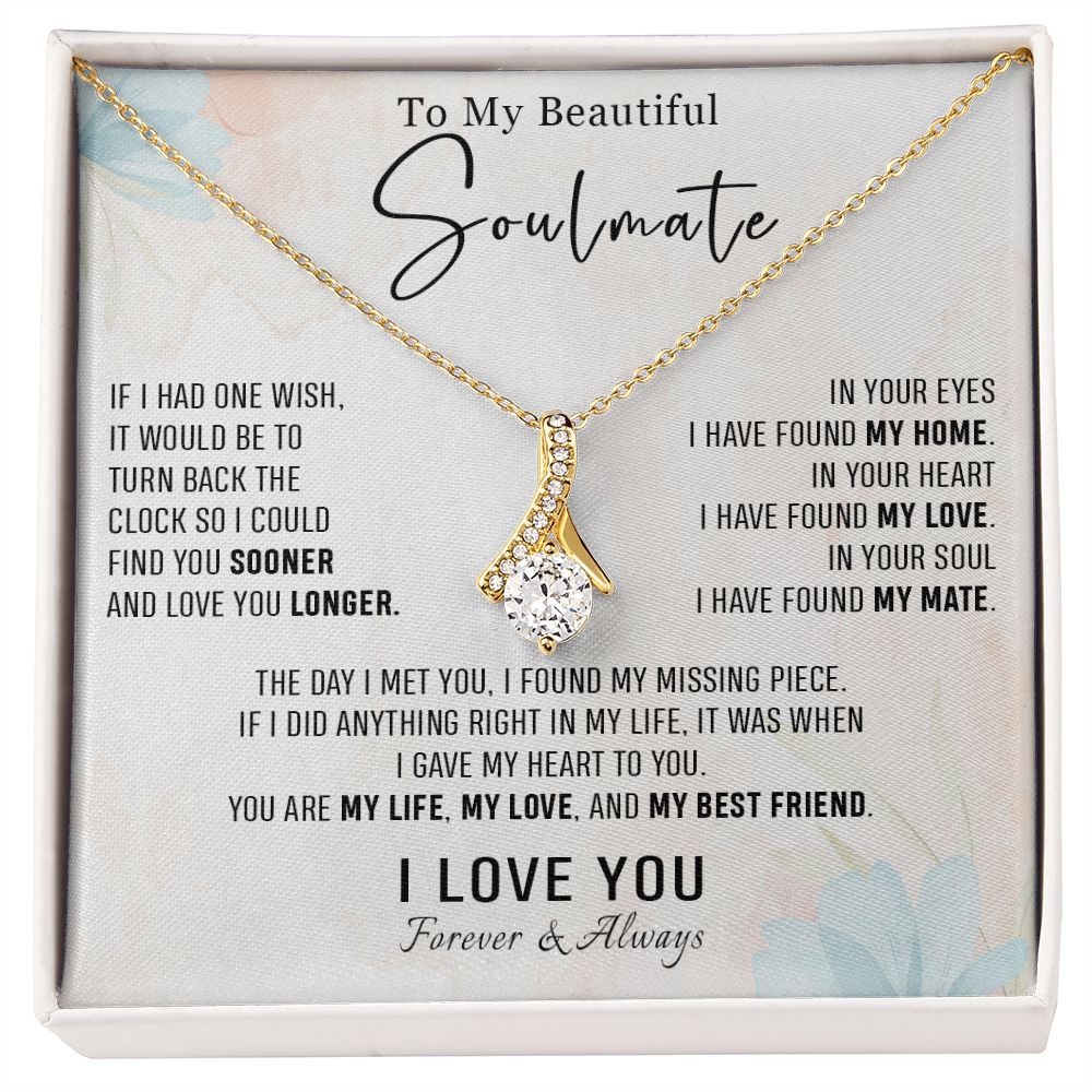 562B To my Soulmate Necklace, Birthday Gifts for Her, Love Gifts for Wife Girlfriend