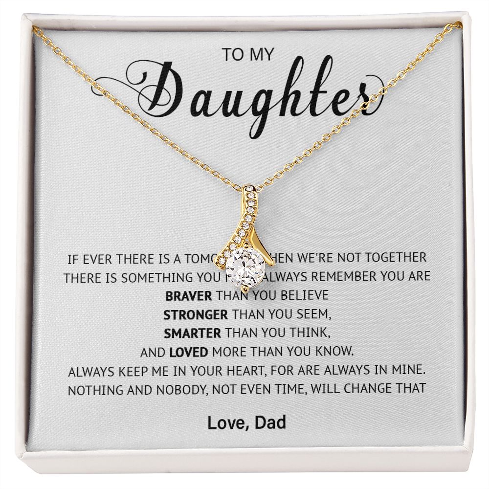 504B To My Daughter Necklace, Birthday Gift For Daughter From Dad, Christmas Jewelry