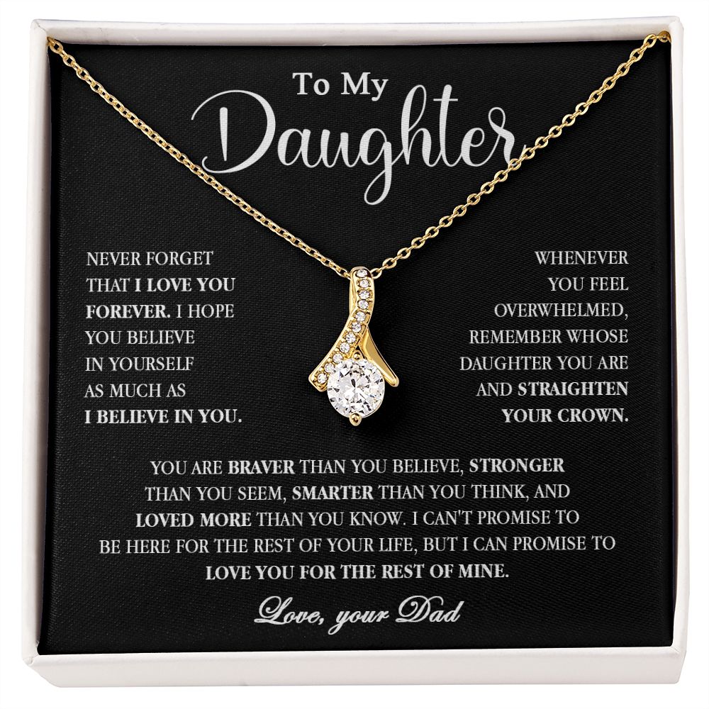 605B To My Daughter Necklace, Gift for Daughter from Dad, Birthday Christmas Gift