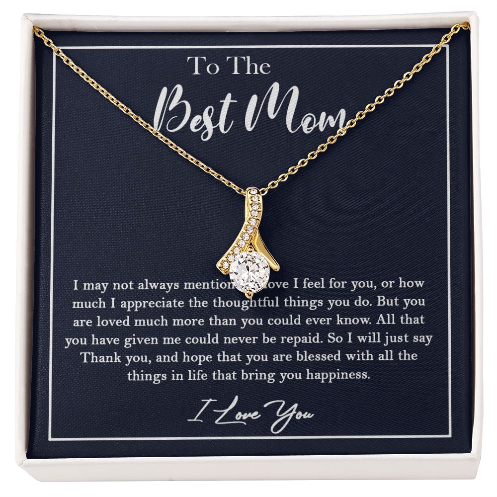 436B To My Best Mom Necklace, Gift For Mom from Son or Daughter, Birthday Xmas Gift
