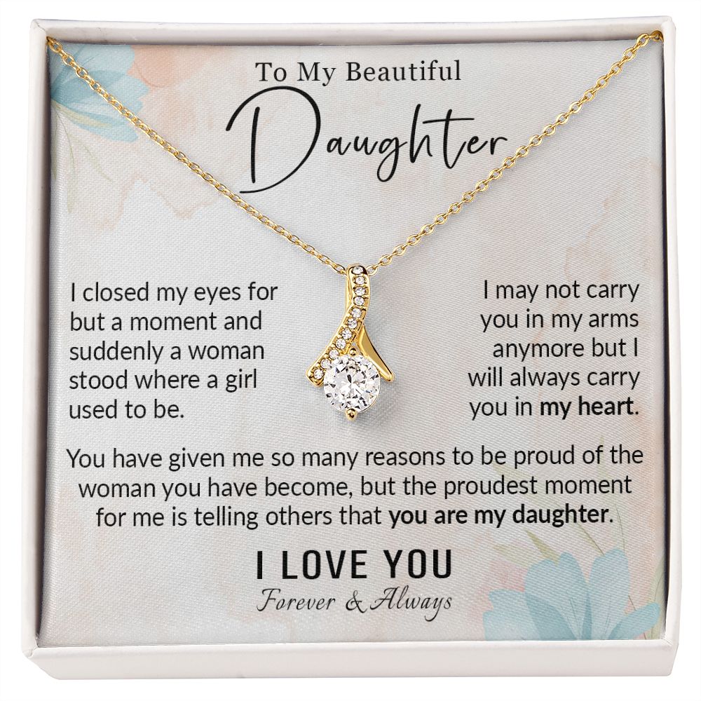 568B To My Daughter Necklace, Love Gift for Daughter from Dad, Daughter Necklace