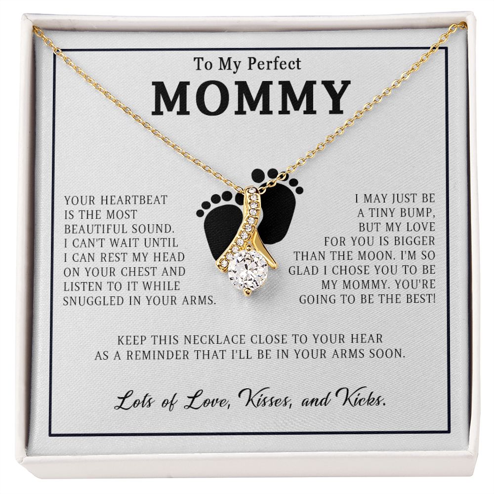 579B New Mom Necklace, Gift from Baby Bump, Baby Shower Party Gifts, Mother Necklace
